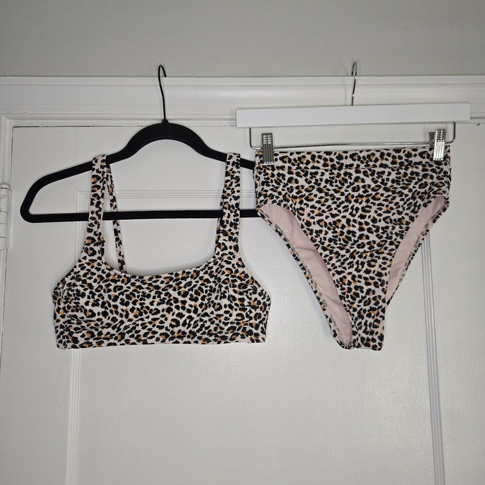 Xhilaration Leopard Bikini Set High Waisted Adjustable Womens M S